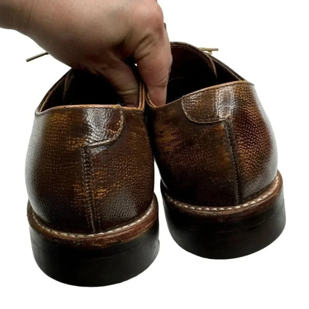 Grenson Curtis Derby Shoes Brown Leather Goodyear Welted Men’s US 9 UK 8.5 - Picture 4 of 15